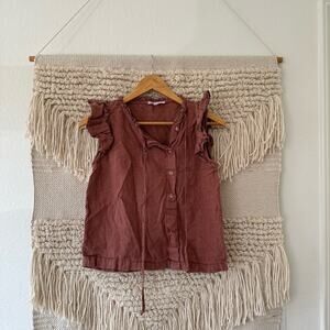 Sita Murt Ruffle Sleeve Button Top